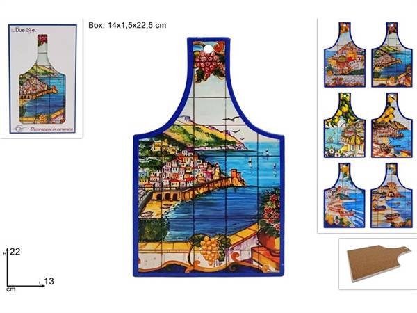 DUE ESSE TAGLIERE 13X22 DEC. PAESAGGIO CON BASE SUGHERO