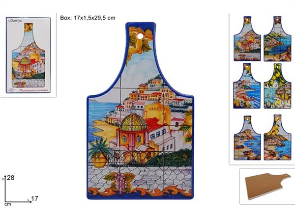 DUE ESSE TAGLIERE 17X28 DEC. PAESAGGIO CON BASE SUGHERO
