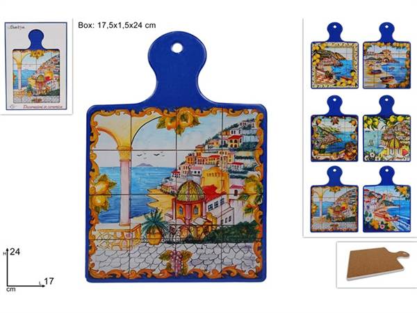 DUE ESSE TAGLIERE 17X24 DEC. PAESAGGIO CON BASE SUGHERO