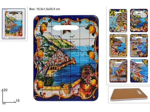 DUE ESSE TAGLIERE 15X20 DEC. PAESAGGIO CON BASE SUGHERO