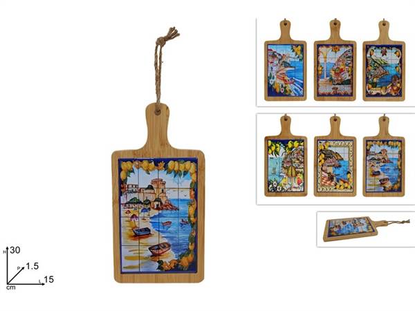DUE ESSE TAGLIERE 30X15 PAESAGGIO ASS. IN LEGNO CERAMICA