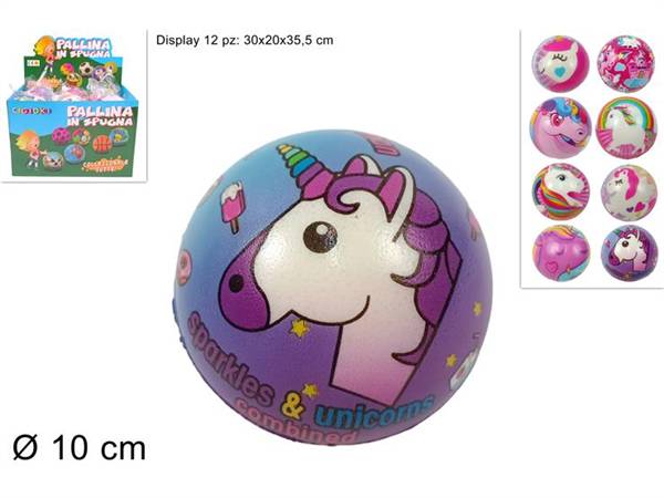 DUE ESSE PALLINA SPUGNA UNICORNO 10CM 