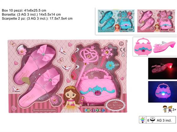 DUE ESSE SET BELLEZZA CON SCARPE E BORSA C/LUCI
