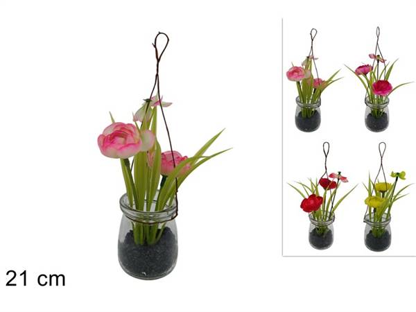 DUE ESSE VASO VETRO FIORE 4COL.