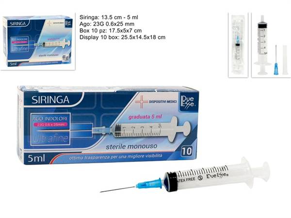 DUE ESSE SIRINGA MONOUSO 55ML C/AGO 10PZ