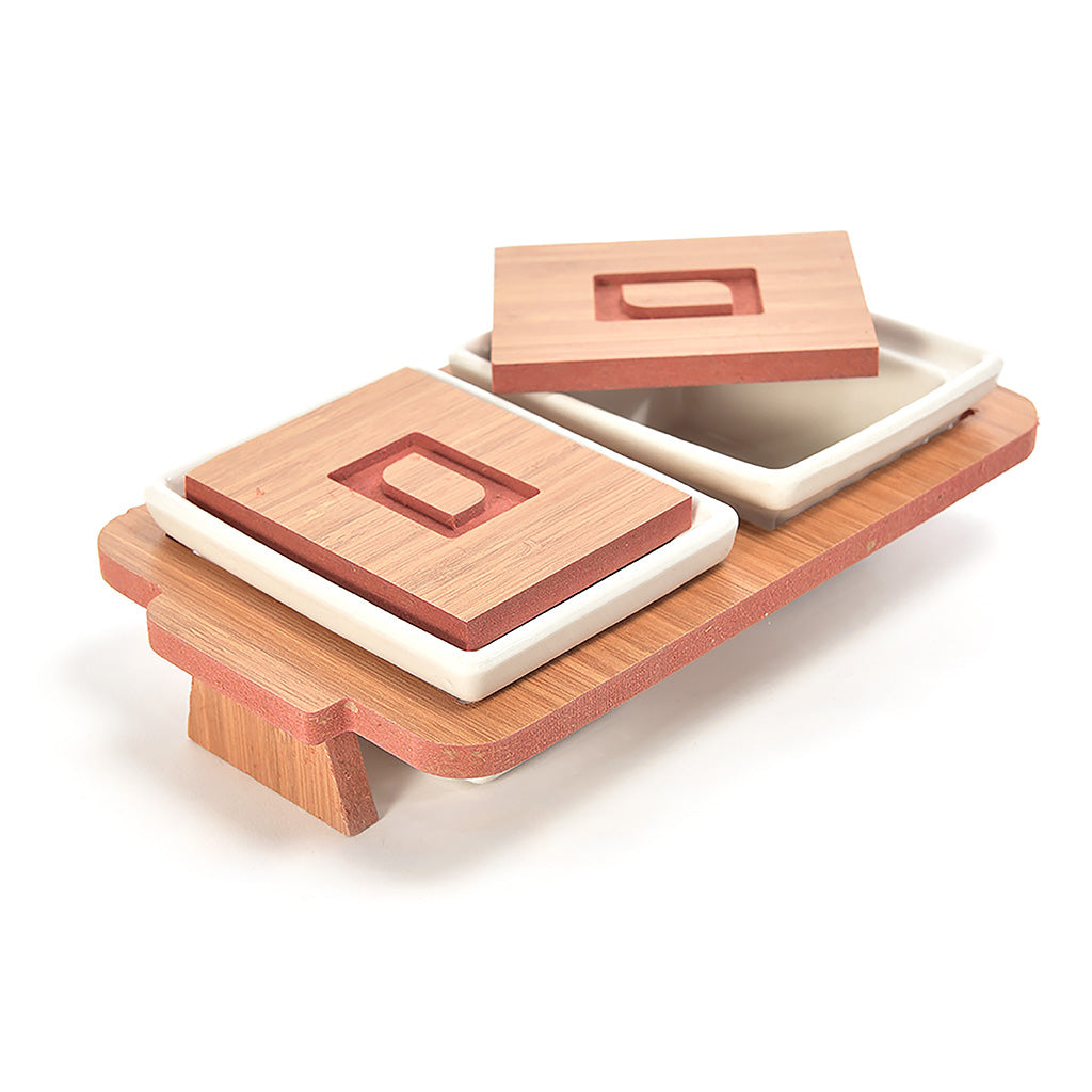 MERCURY ANTIPASTIERA 2 CIOTOLE CERAMICA 13X23XH6