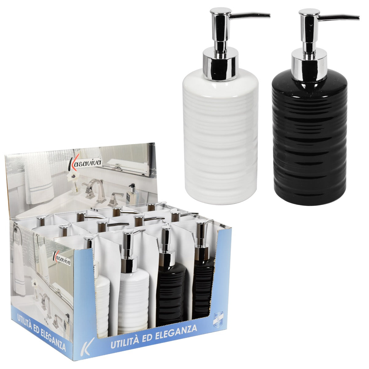 KASAVIVA BLACK&WHITE DISPENSER ASS - Infinity Home Store