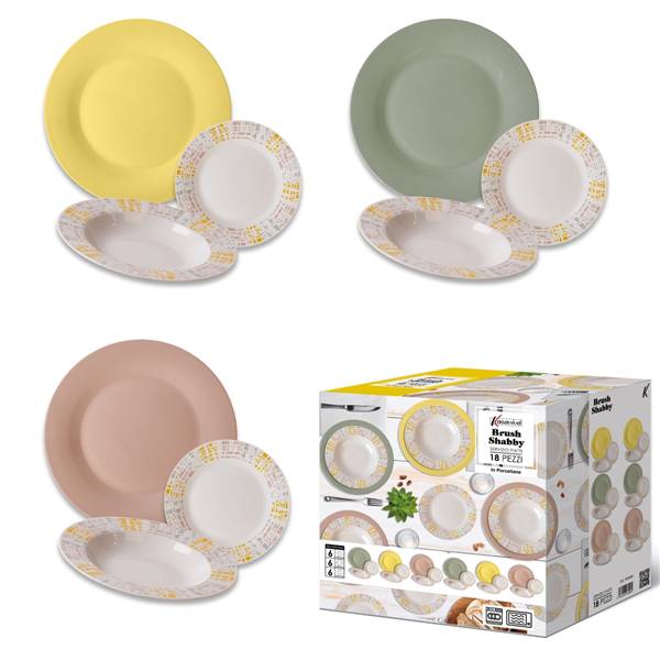 KASAVIVA SERVIZIO PIATTI 18PZ BRUSH SHAB 