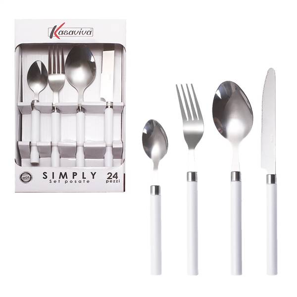 KASAVIVA SIMPLY SET POSATE 24PZ BIANCO 