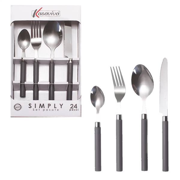 KASAVIVA SIMPLY SET POSATE 24PZ TORTORA 