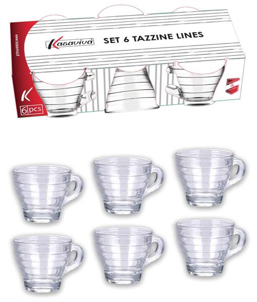 KASAVIVA SET 6 TAZZINE CAFFE VETRO 90ML 