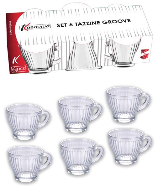 KASAVIVA SET 6 TAZZINE CAFFE VETRO 90ML 