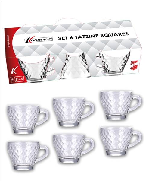 KASAVIVA SET 6 TAZZINE CAFFE VETRO 90ML 