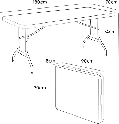AVILIA TAVOLO RICHIUDUBILE A VALIGIA BIA 180X70X74 CM