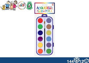 EOL COLORI ACQUERELLO CON PENNELLO 12PZ FLUO+PERLA