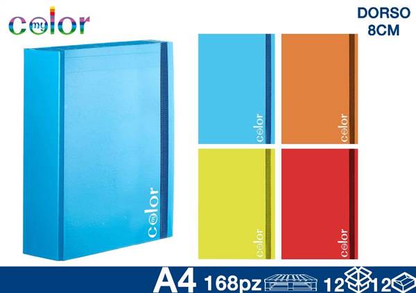 COLOR CARTELLINA C/ELASTICO A4 DORSO 8CM 
