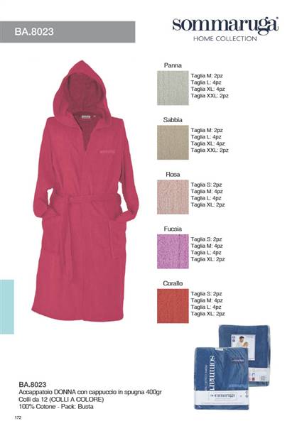 SOMMARUGA ACCAPPATOIO DONNA ROSA BA8023 