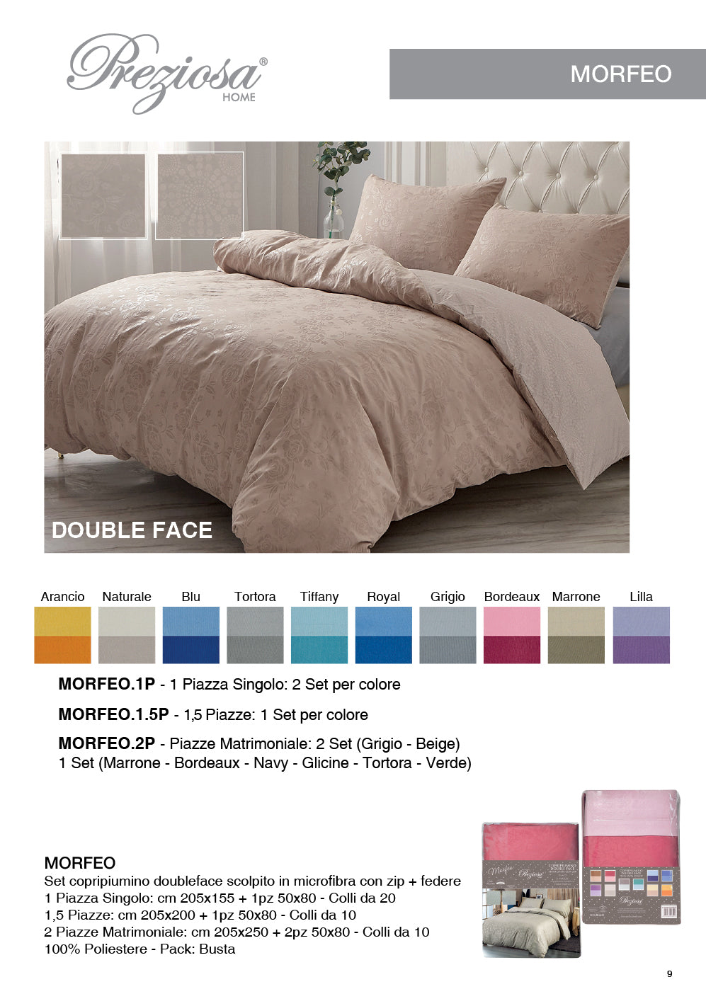 PREZIOSA COPRIPIUMINO MORFEO 1,5P MORFEO