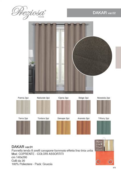 PREZIOSA PANNELLO TEND 140X290 DAKAR V02 DAKAR VAR.02