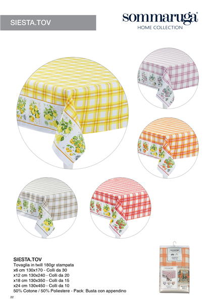 SOMMARUGA TOVAGLIA SIESTA TWILL 130X170