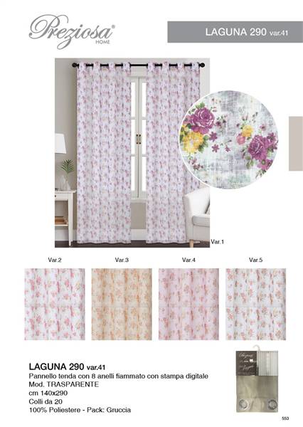 PREZIOSA PANNELLO TEND 140X290 C/STA D41 LAGUNA 290 D41