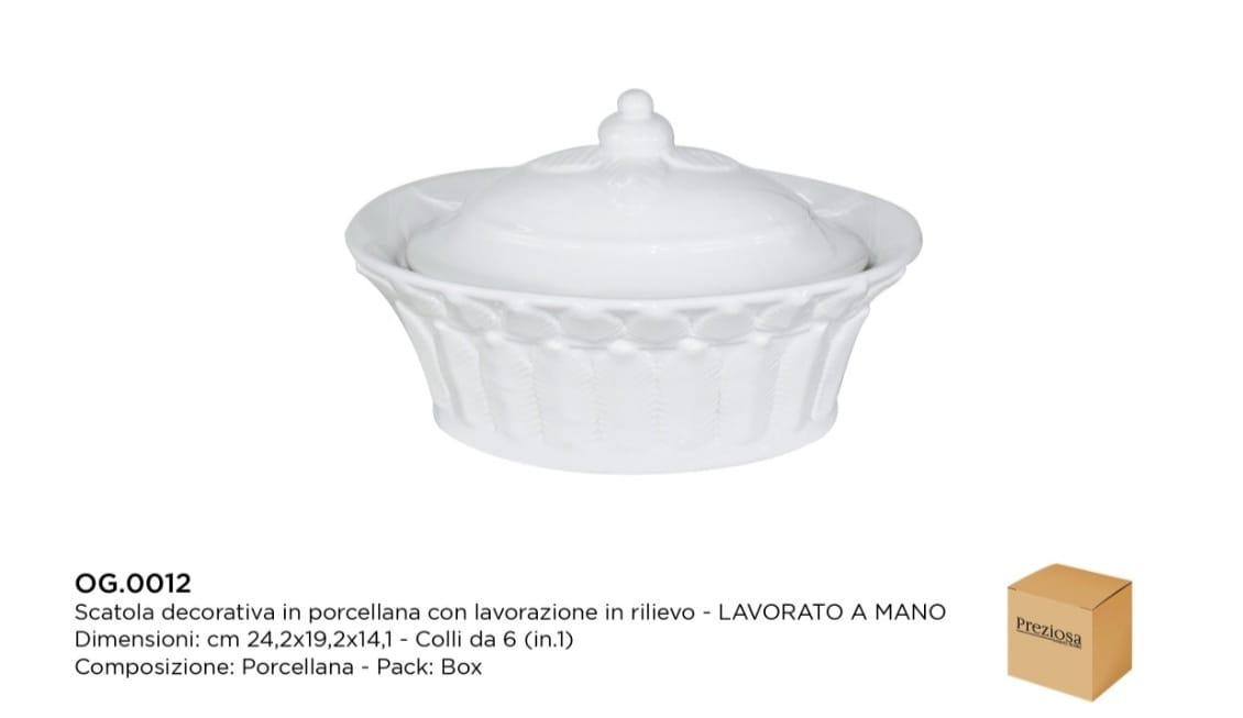 PREZIOSA SCATOLA PORCELLANA A MANO 0012