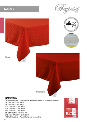 PREZIOSA TOVAGLIA XMAS NATALY ROSSA X6 NATALY.TOVX6 - Infinity Home Store
