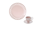 HANNA SET 3PZ THE PT.0001.ROSA 1 TAZZA 200CC + 1 PIATTINO + 1 PIATTINO DOLCE