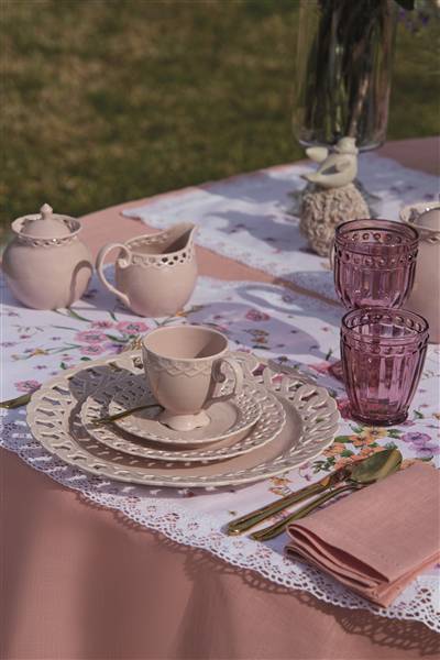 HANNA SET 3PZ THE PT.0001.NATURALE 1 TAZZA 200CC + 1 PIATTINO + 1 PIATTO DESSERT