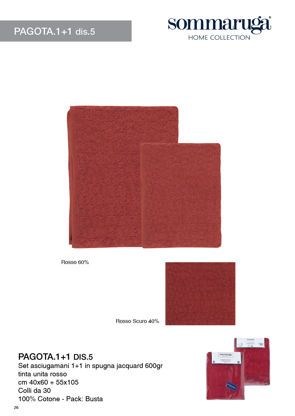 SOMMARUGA ASCIUGAMANI PAGOTA 1+1 XMAS - Infinity Home Store