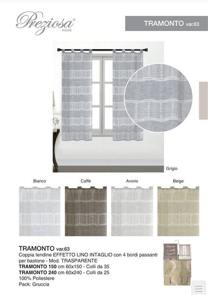 PREZIOSA COPP TENDINE 60X240 EFF LIN V63 TRAMONTO 240 VAR 63