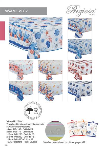 SOMMARUGA TOVAGLIA VIVAME 140X235 VIVAME.2TOVX12 ANTIMACCHIA