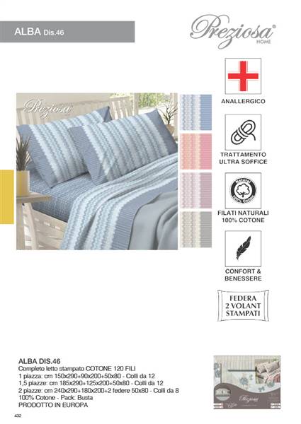 PREZIOSA COMPLETO LETTO ALBA 1,5P DIS.46 