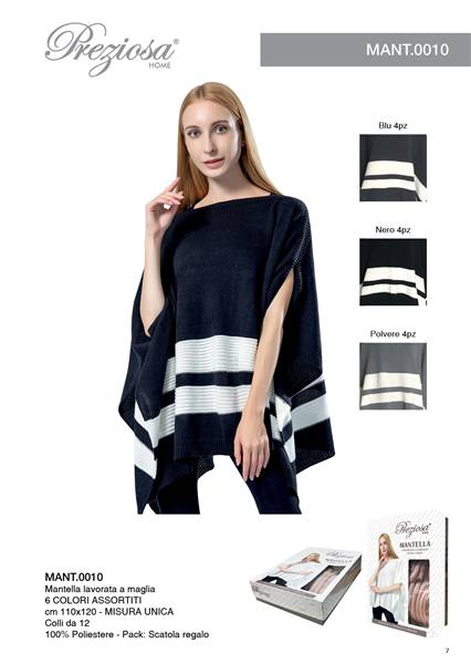 PREZIOSA MANTELLA 112X120 LAVAR A MAGLIA 