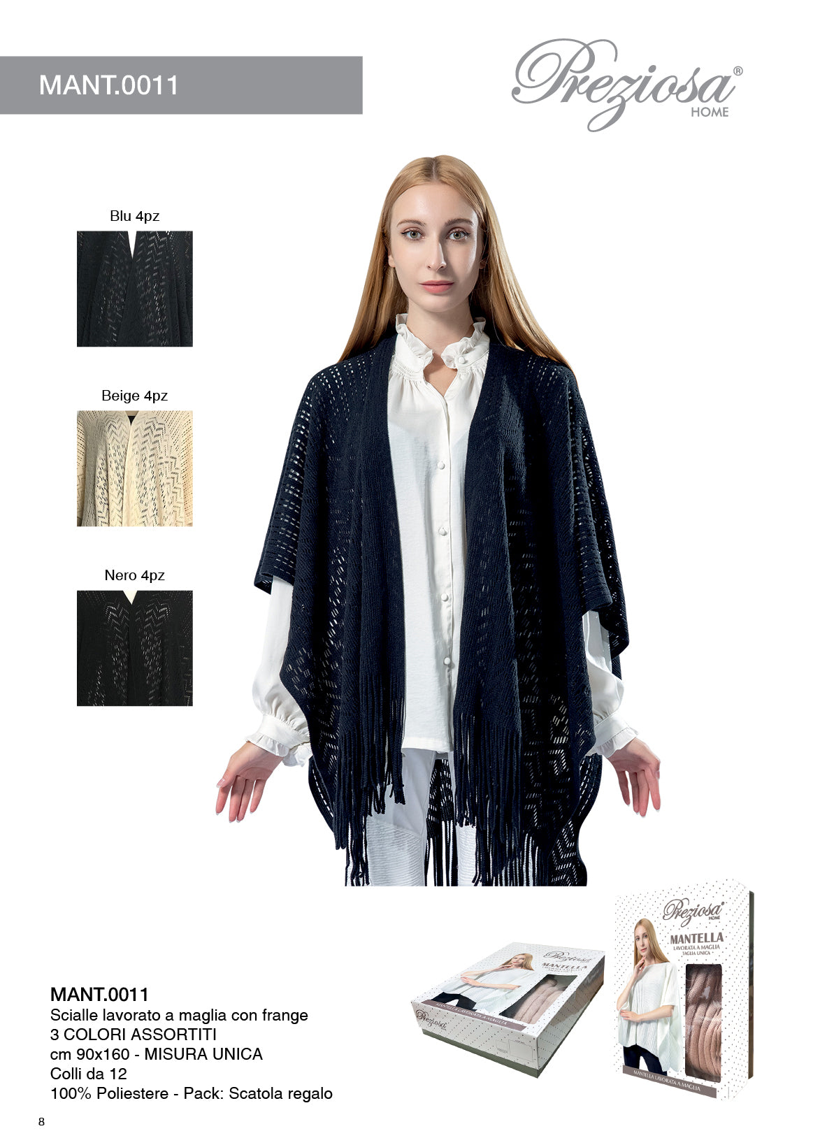 PREZIOSA SCIALLE 100X132 LAVAR A MAGLIA