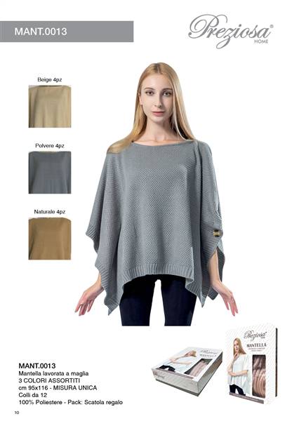 PREZIOSA MANTELLA 95X116 LAVAR A MAGLIA 