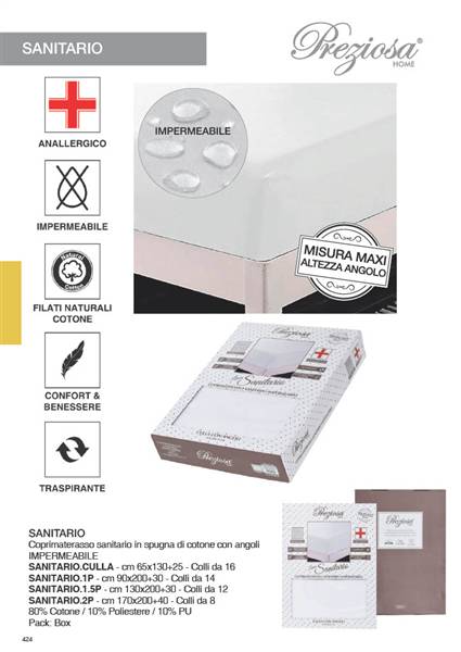 PREZIOSA COPRIMATERASSO SANITARIO CULLA SANITARIO.CULLA