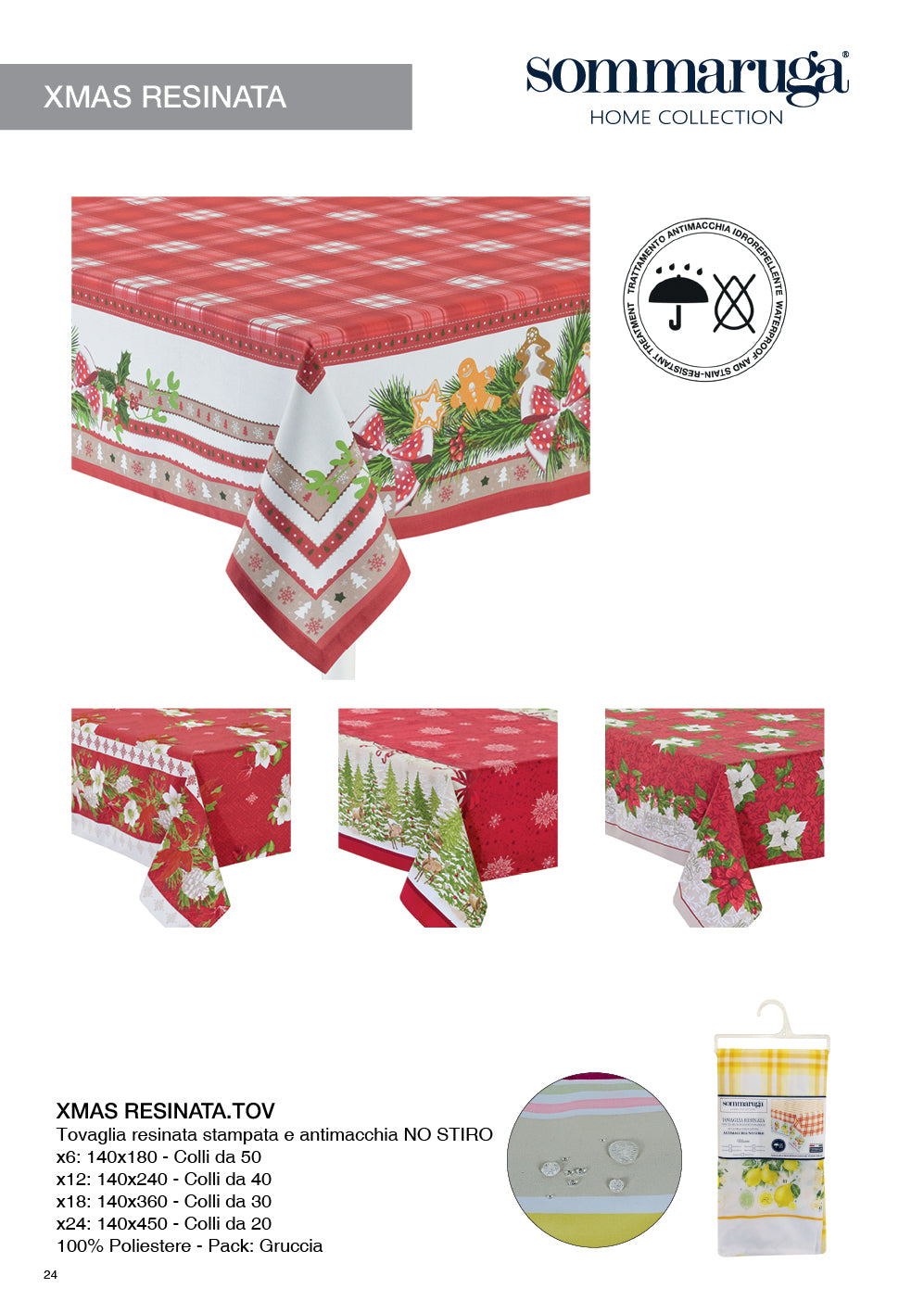 SOMMARUGA TOVAGLIA ANTIMACCHIA X18 XMAS