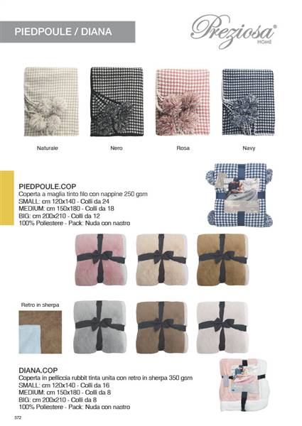 PREZIOSA COPERTA IN PELLICCIA RUBBIT T.U DIANA.COP.BIG