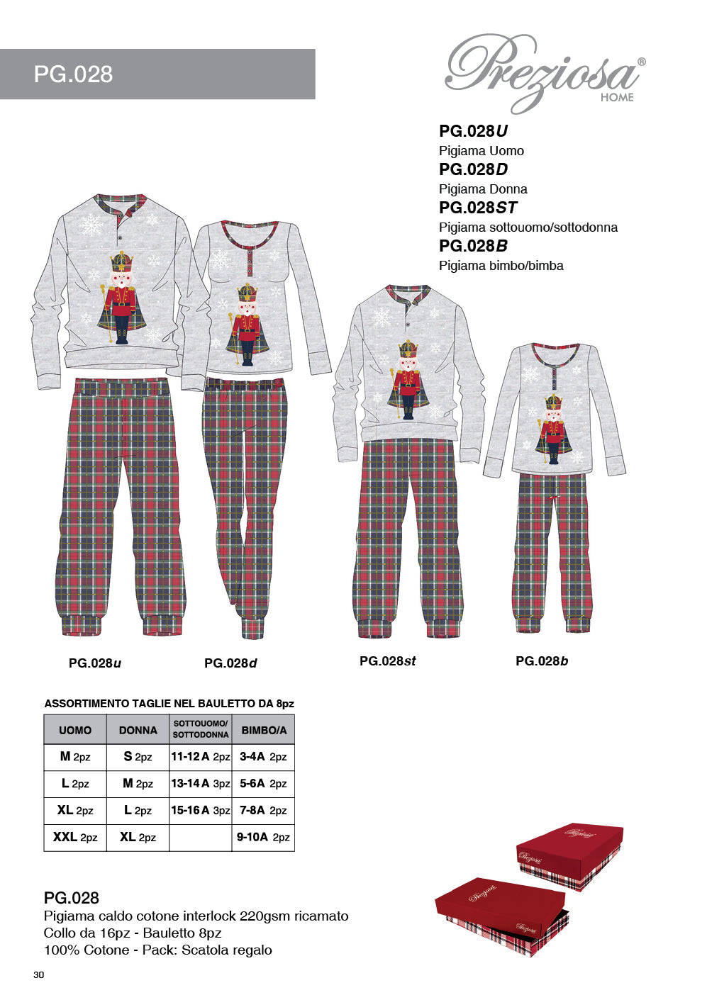 PREZIOSA PIGIAMA RAGAZZO/A CALDO COTONE