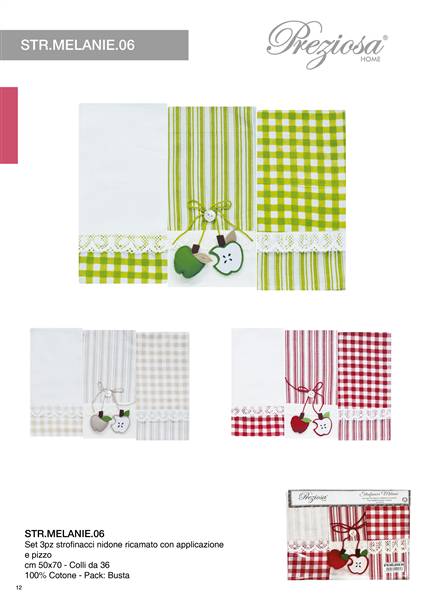 PREZIOSA STROF MELANIE.06 SET 3PZ 50X70 STR.MELANIE.06