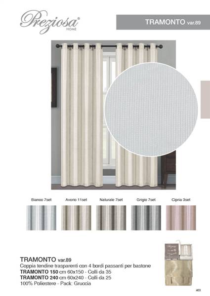 PREZIOSA COPPIE TENDINE 60X240 TRAM V89 TRAMONTO 240 VAR.89