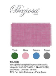 PREZIOSA TOVAGLIETTA 30X45 TO.0009 SOTTOPIATTI IN PVC ANTIMACCHIA