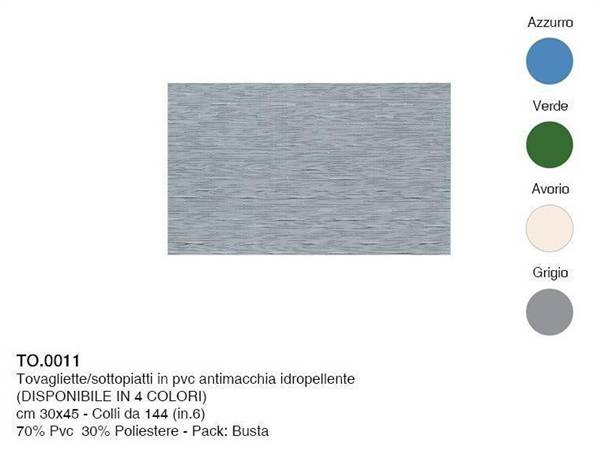 PREZIOSA TOVAGLIETTA 30X45 TO.0011 SOTTOPIATTI IN PVC ANTIMACCHIA