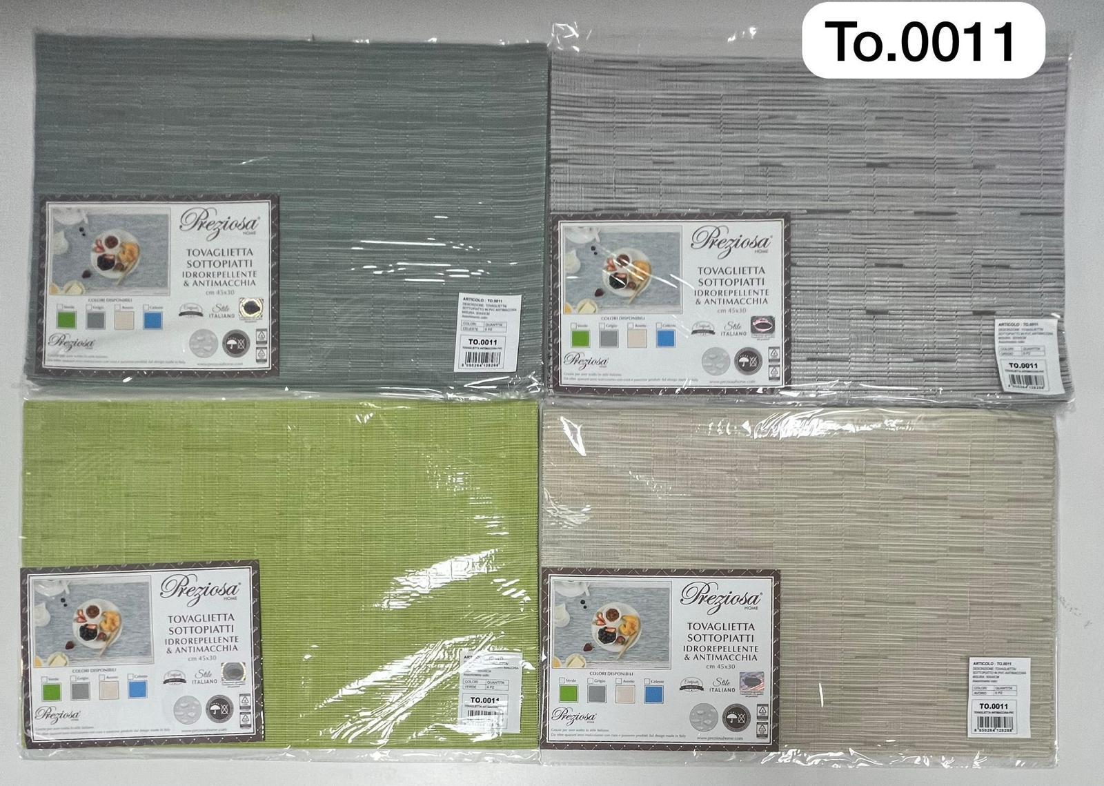 PREZIOSA TOVAGLIETTA 30X45 TO.0011 SOTTOPIATTI IN PVC ANTIMACCHIA