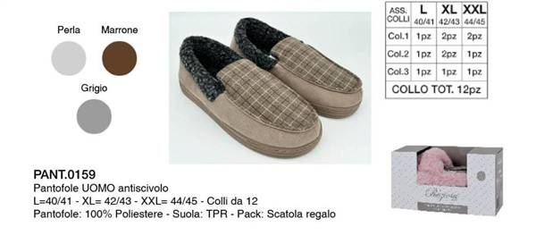 PREZIOSA PANTOFOLE UOMO PANT.0159 MOCASSINO