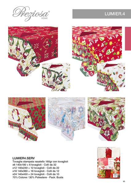 PREZIOSA SERVIZIO TAVOLA XMAS LUMIER X6 LUMIER4.SERVX6