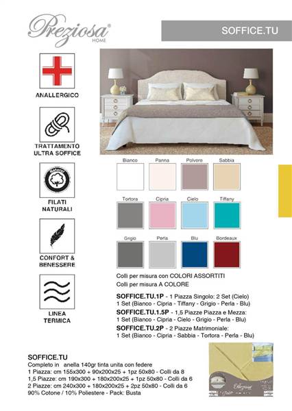 PREZIOSA COMPLETO LETTO FLANELLA 2P SOFFICE.TU.2P