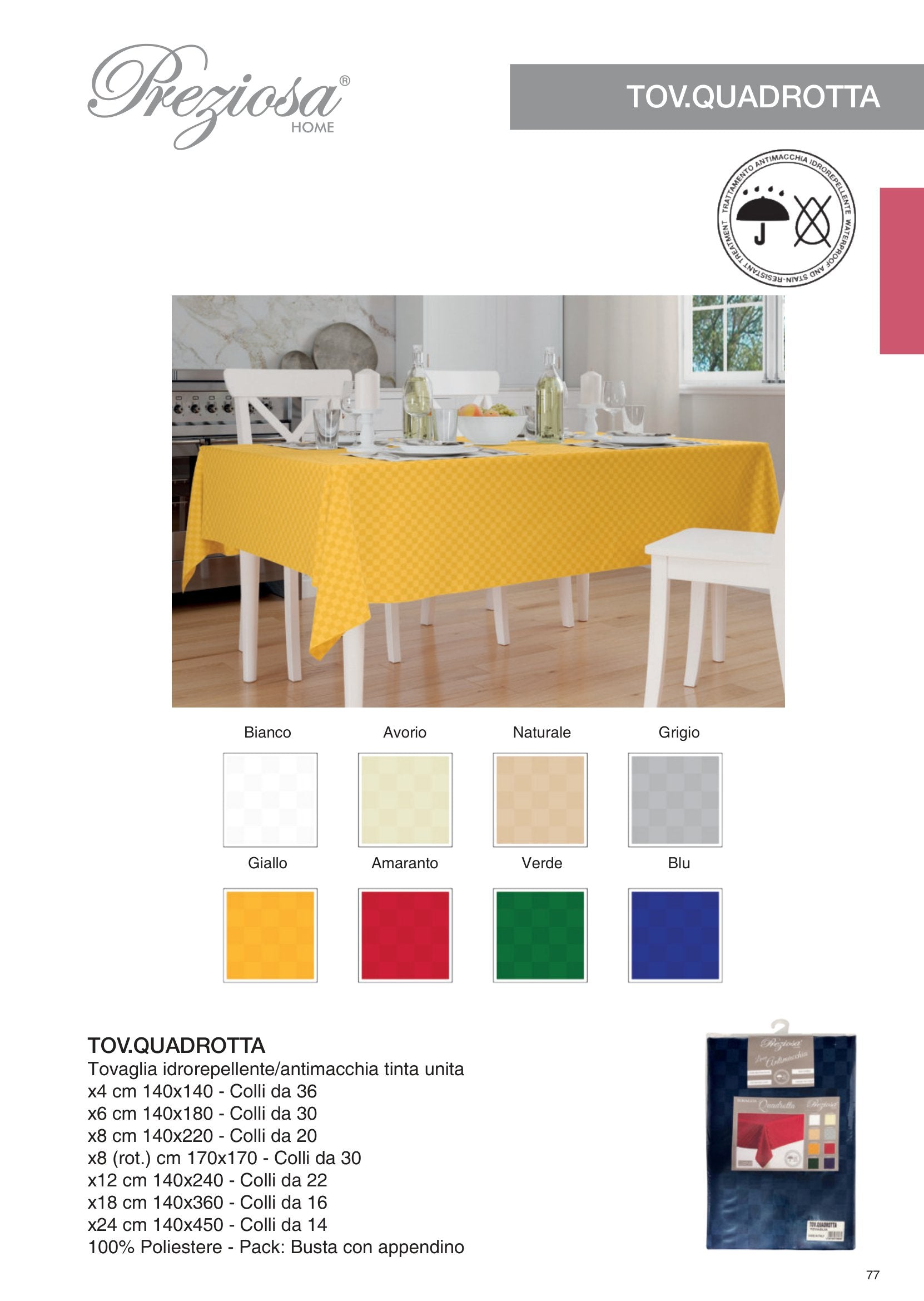 PREZIOSA TOVAGLIA QUADROTTA X24 BLU TOV.QUADROTTAX 24.BLU