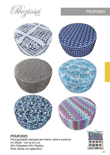 PREZIOSA POUF GONFIABILE 50X25 ART.0023 POUF.0023